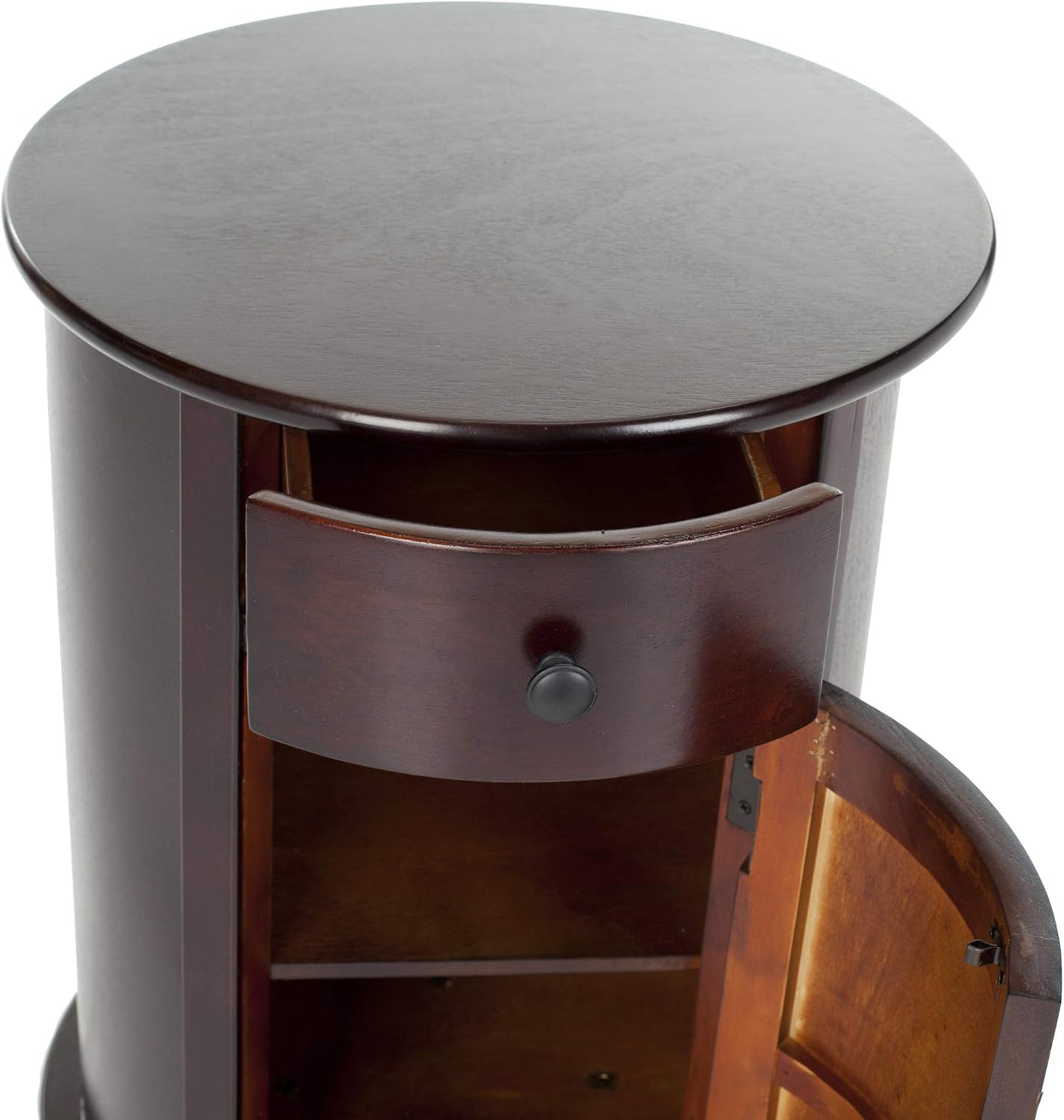 SAFAVIEH Furniture - Tabitha 1-Drawer Accent Table - Dark Cherry - Solid Wood - Farmhouse Storage Design - Ideal for Living Room, Entryway, 17.7'W x 17.7'D x 26'H - Fully Assembled (AMH5712D)