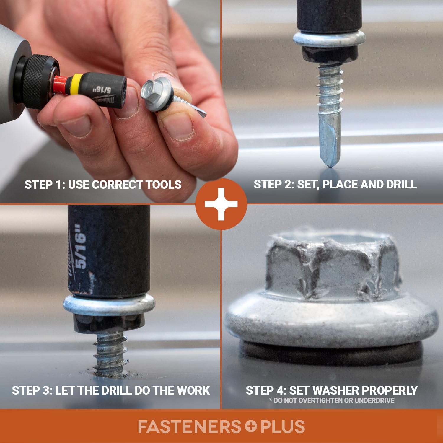 Fasteners Plus ST Fastening Maxx SteelBinder Metal to Metal #12 x 3 Galvanized Screws with EPDM Rubber Washer, 250-Count - Designed for Roofing and Siding Panels