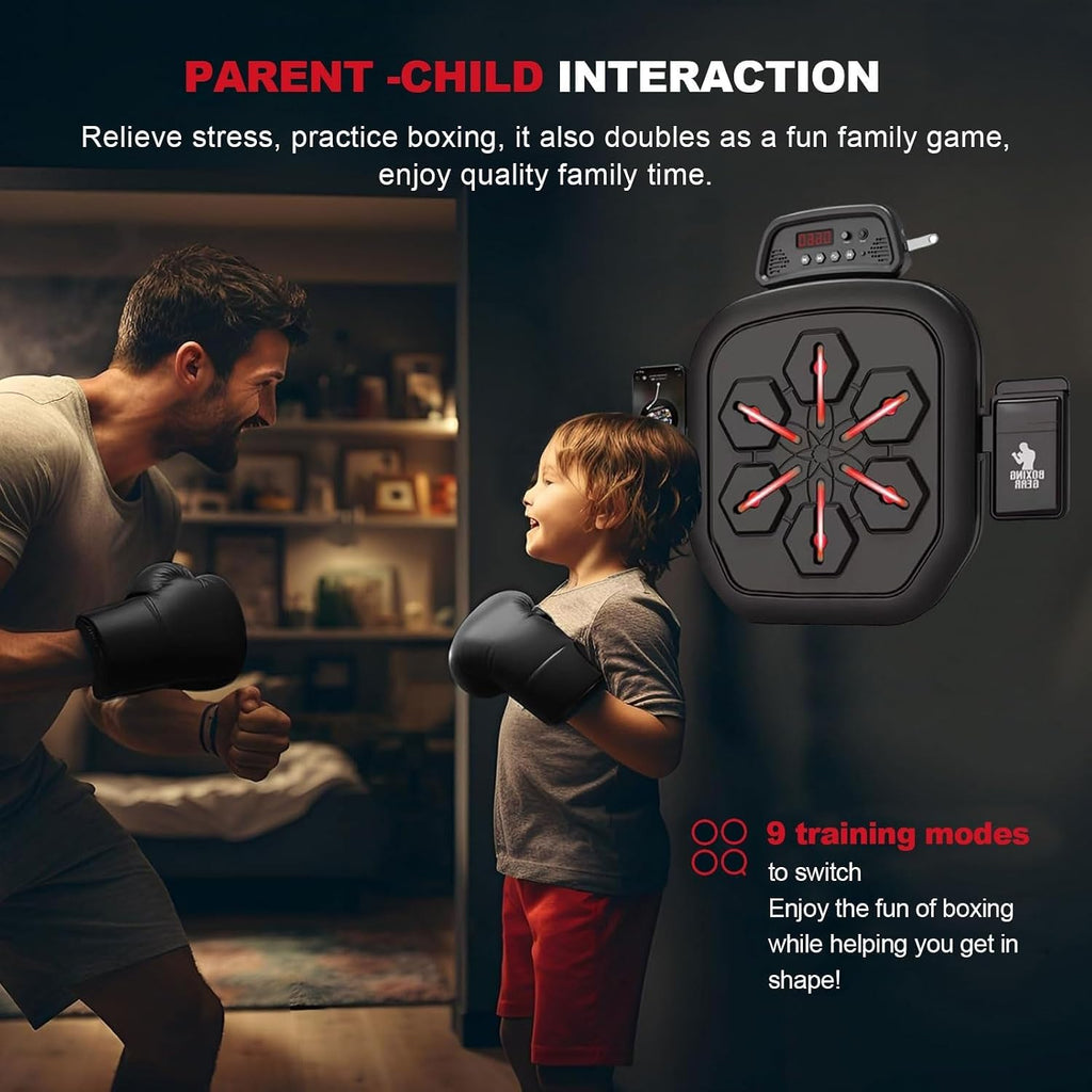 Music Punching, Music Boxing Machine, Can Connec Smart Music Boxing Machine Wall Mounted with Boxing Gloves for Amateur Home Workout Stress Release Boxing Game