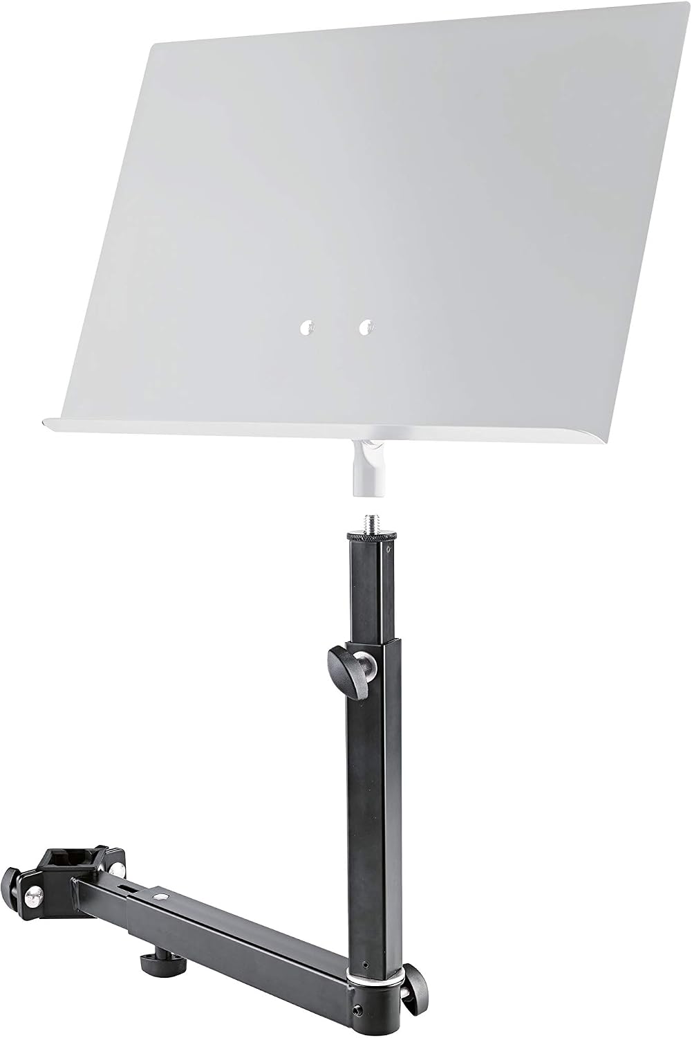 K&M 18807 Universal Holder - Black Steel Adjustable Extension for Music Accessories - for Folding Table and Omega
