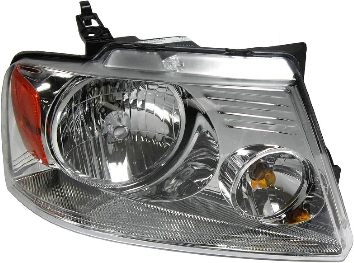 TRQ 2 Piece Headlight Assembly Set Chrome Bezel Driver & Passenger Side Compatible with Ford F150 2004-2008 Lincoln Mark LT 2006 FO2502201 FO2503201 7L3Z13008FA 7L3Z13008GA