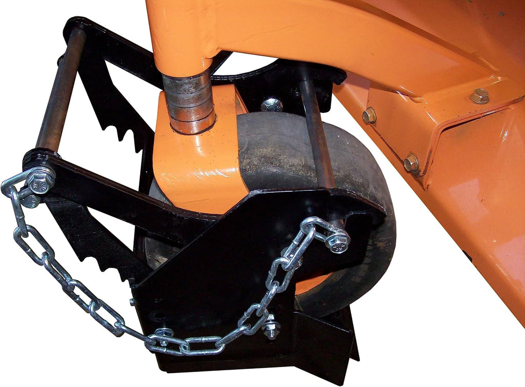 Jungle Jim's Large Mower Holder, Caster Wheel Lockdown for Zero Turn Mowers (ZTR), Fits 10.5'–12.5' Caster Tires, Secure Transport for Lawn and Landscape Trailers, Removable and Lockable Design