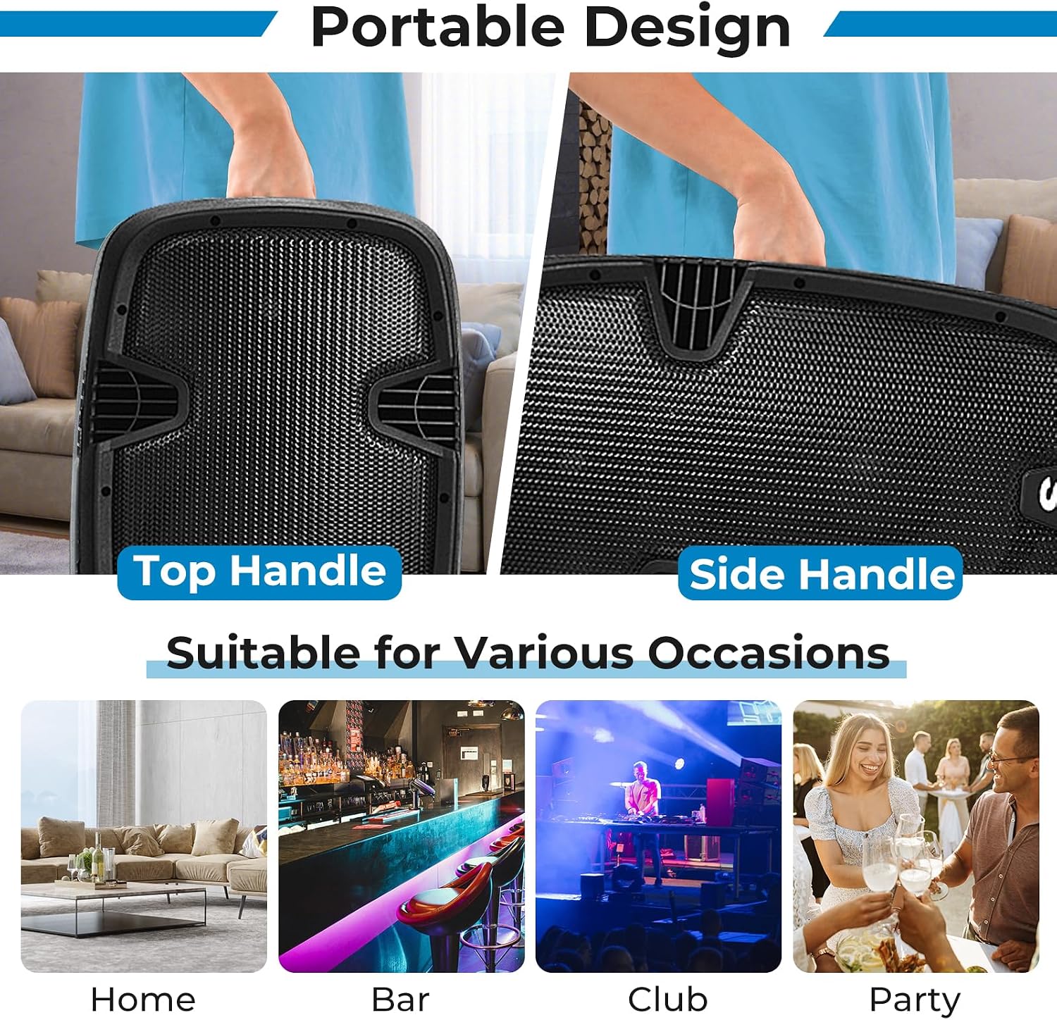 Costzon 2-Way Powered PA Speakers System Combo Set, 12' 2000W Portable Dual Passive Active Speaker with Stands, Bluetooth, TWS, USB/SD Card, AUX MP3 FM Radio, Microphone, Remote Control (12')