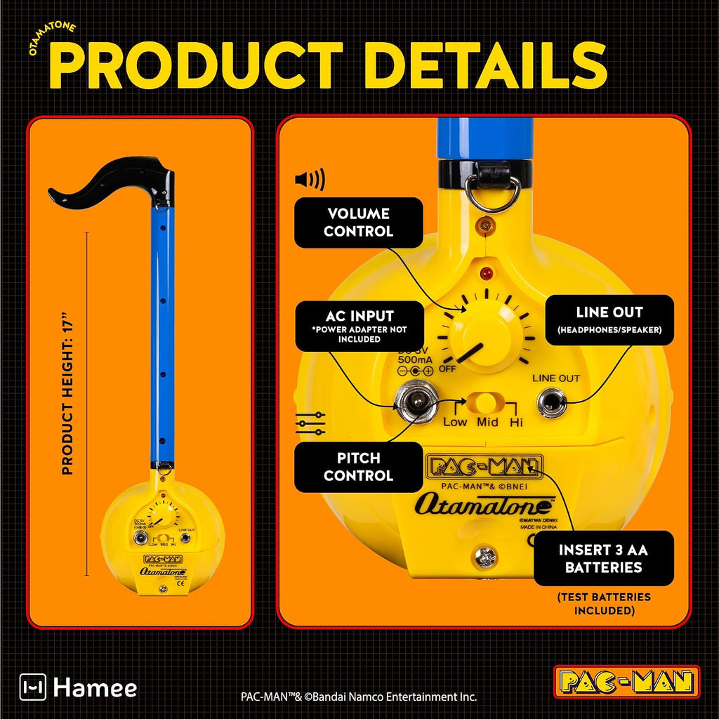 Otamatone PAC-Man Regular and Deluxe Size Bundle Offer Portable Music Instrument / Synthesizer from Japan by Maywa Denki