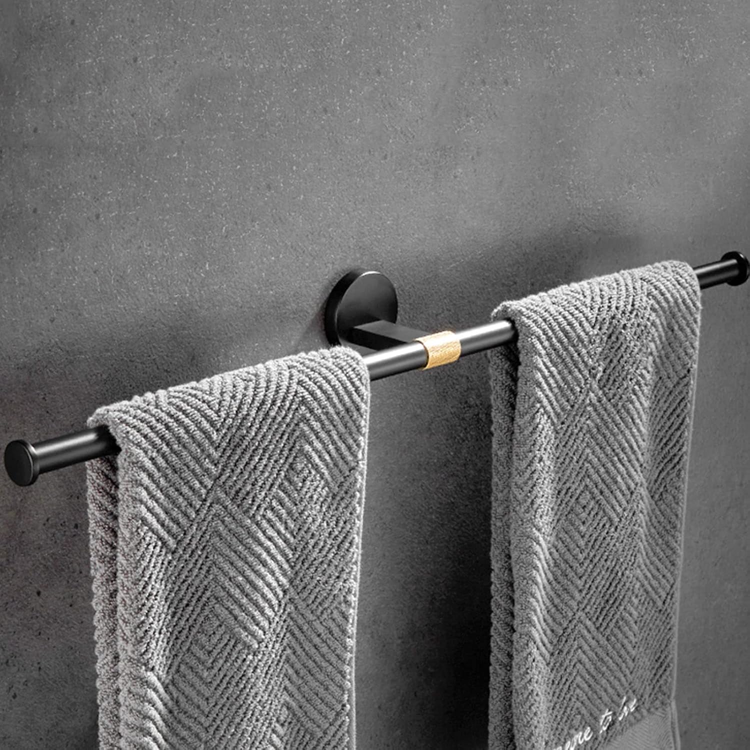 Bathroom Towel Rack Set,5 Pcs Bathroom Hardware Set Black Gold Bath Towel Bar Set,Towel Bar,Toilet Paper Holder,Towel Ring,Brass Wall Mounted Bathroom Accessories kit