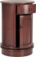 SAFAVIEH Furniture - Tabitha 1-Drawer Accent Table - Red - Solid Wood - Farmhouse Storage Design - Ideal for Living Room, Entryway, Home Office, 17.7'W x 17.7'D x 26'H - Fully Assembled (AMH5712E)
