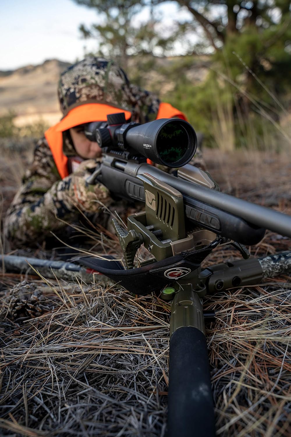 BOG DeathGrip Aluminum Tripod with Durable Frame, Lightweight, Stable Design, Bubble Level, Adjustable Legs, Shooting Rest, and Hands-Free Operation for Hunting, Shooting, and Outdoors