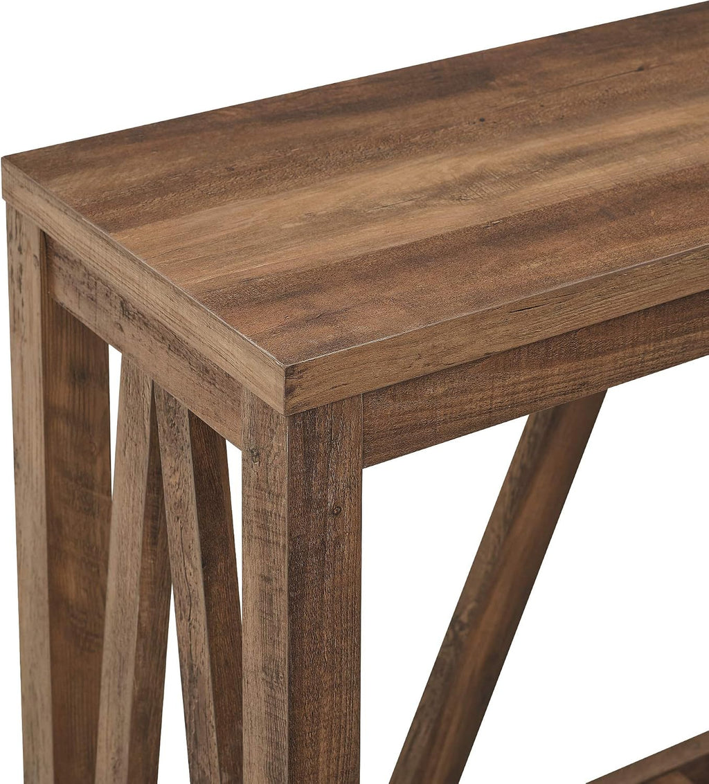 Walker Edison Modern Farmhouse Accent Entryway Table Entry Table Living Room End Table, 52 Inch, Rustic Oak