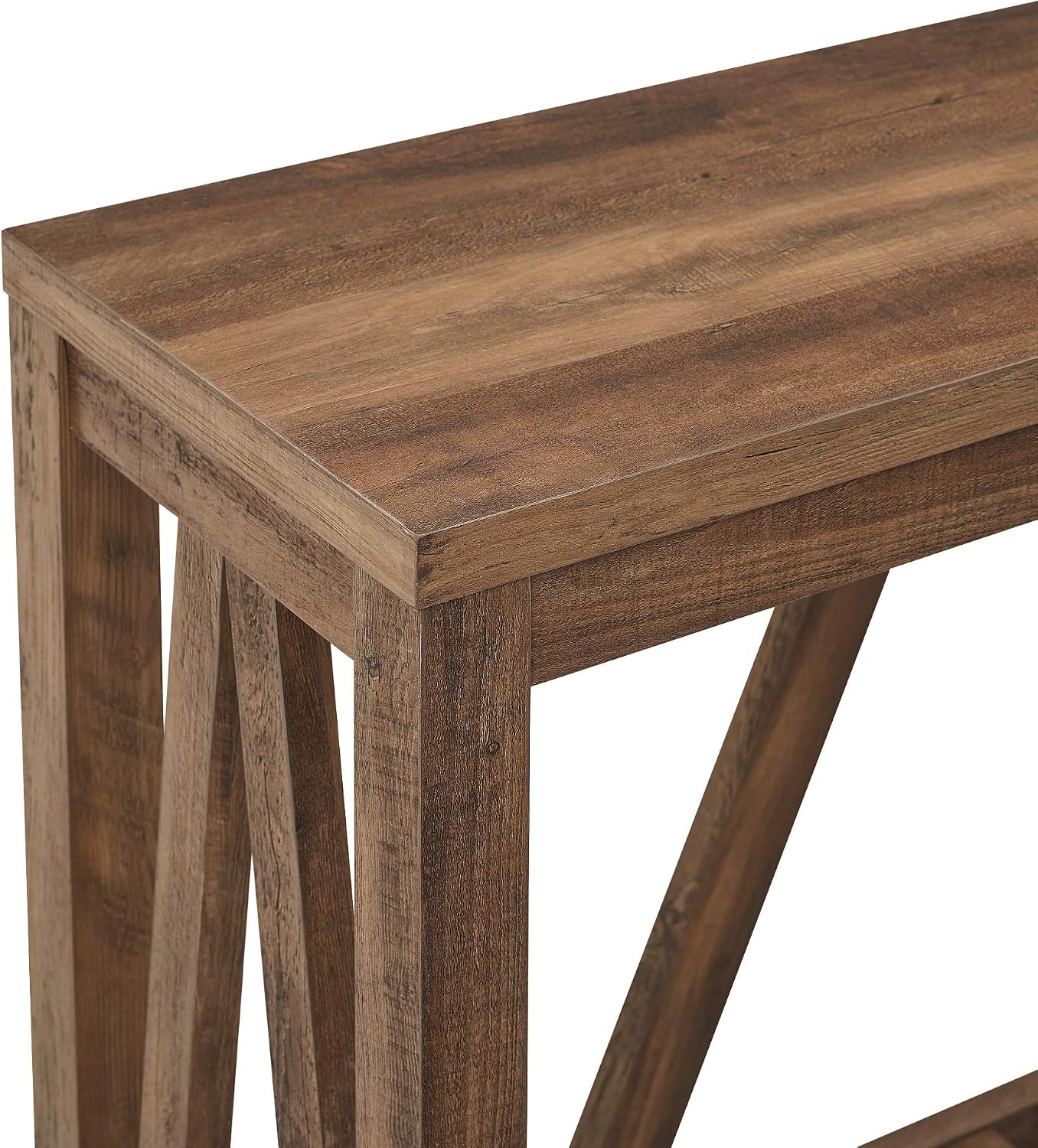 Walker Edison Modern Farmhouse Accent Entryway Table Entry Table Living Room End Table, 52 Inch, Rustic Oak