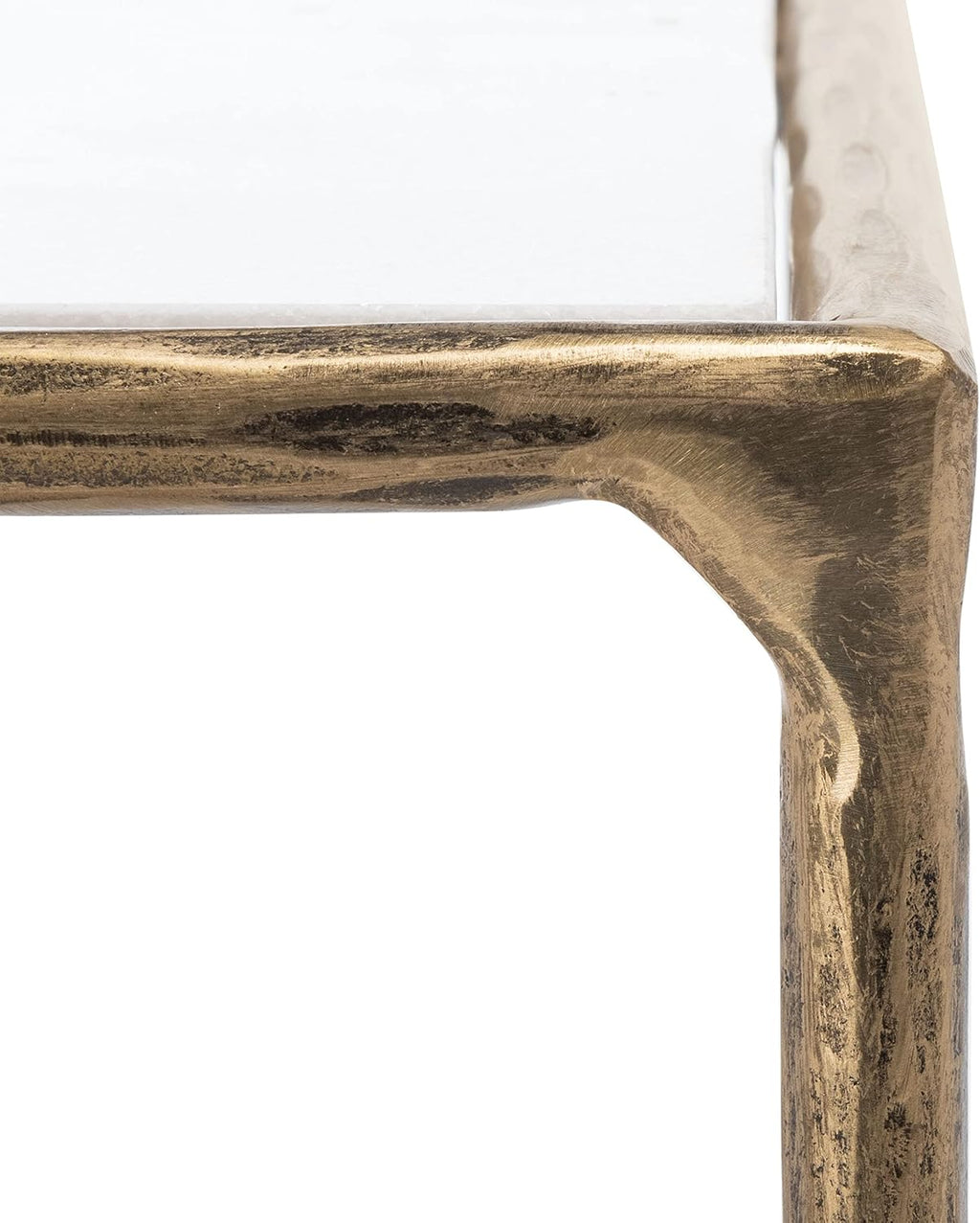 SAFAVIEH Couture Home Collection Jessa Brass Metal/White Marble Top Square End Table (Fully Assembled)