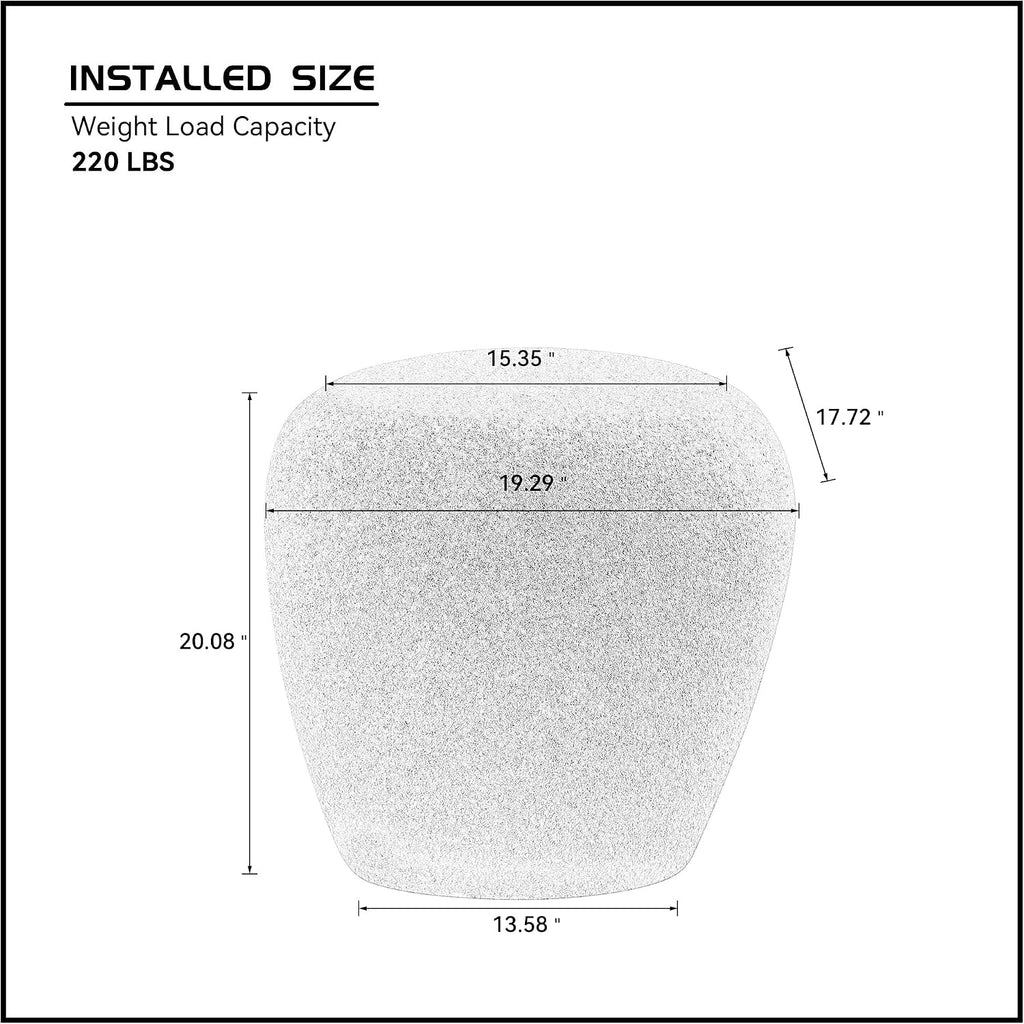 Nesting Coffee Tables Set of 2, Oval Faux Stone Coffee Table with Side Table, Modern Fiberglass Center Table & Accent Side Table Set for Living Room Apartment Office, No Need Assembly, Beige