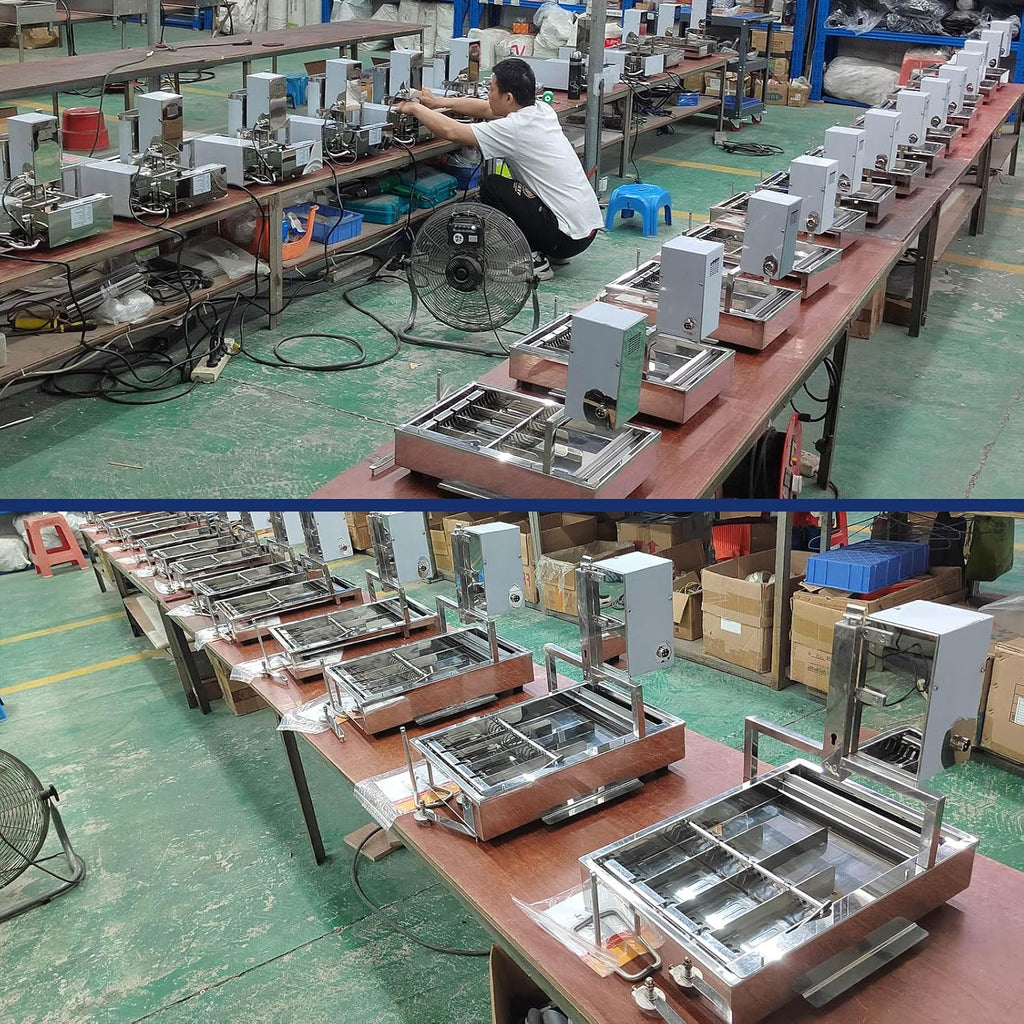 Kolice Commercial 2600pcs/hour Mini 6 Rows Donut Machine, Doughnut Maker, Frying Donuts Maker, Mini Donut Maker, Street Food Snack Food Equipment