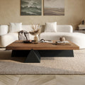 Acanva Modern Rectangle Coffee Table with Triangle Base, Minimalist Style Low Profile Center Tables for Living Room Home Office