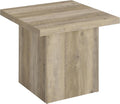 Coaster Home Furnishings - Devar - Wood - Square End Table with Thick Top, Plinth Base, Scratch Resistance and Blocky Frame - Living Room - 23.5-Inch - Distressed Pine - 710877