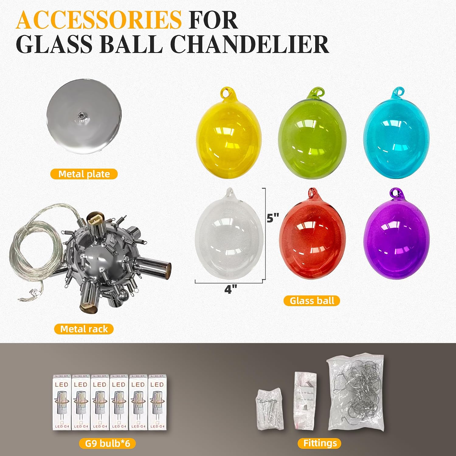 Semi Flush Mount Bubble Chandelier,Close to Ceiling Light Fixtures,16' Modern Bubble Balloon Glass Chandelier with Colorful Globe Glass Shades Pendant Light (Colorful Chandelier, 20 inch)