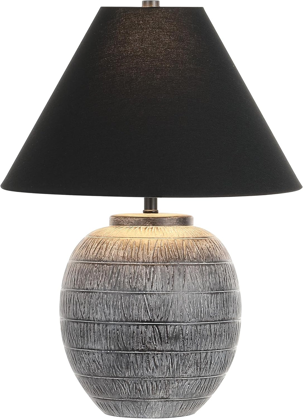 SAFAVIEH Lighting Collection Naomi Modern Grey/Black Ceramic 22-inch Table Lamp for Bedroom, Living Room, Home Office, Desk, Nightstand (LED Bulb Included)