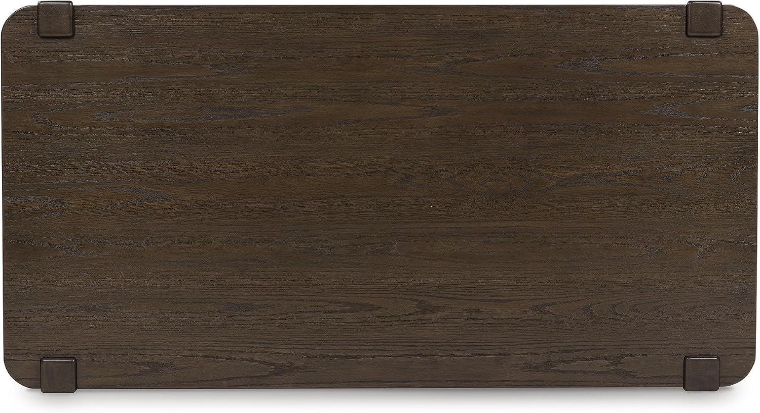Signature Design by Ashley Breckington Contemporary Coffee Table with Lower Shelf and Casters, Dark Brown