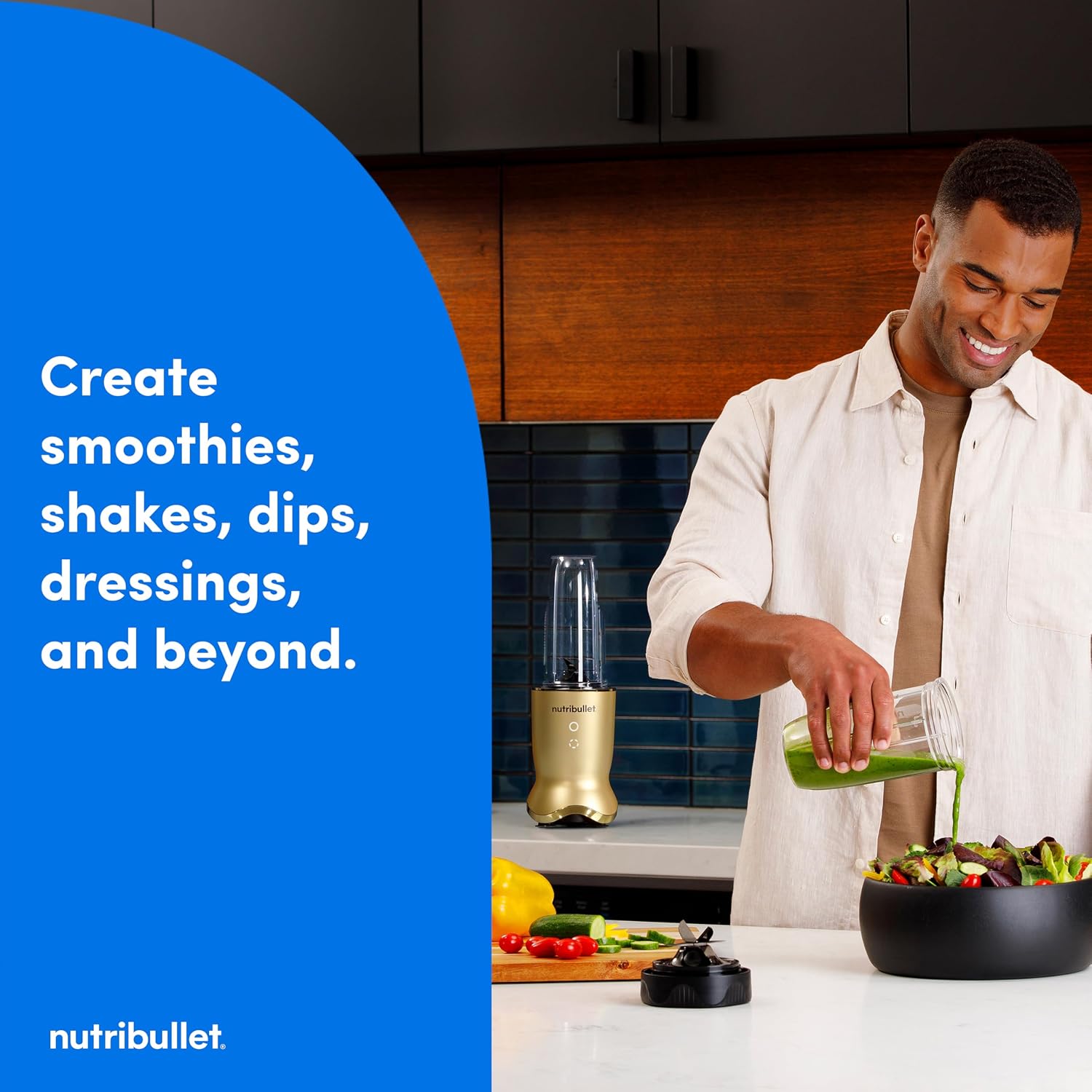 nutribullet® Ultra Personal Blender, 1200W, for Smoothies Shakes & Protein - Quietest Single-Serve Blender with Titanium Coated Blades, 3 BPA-Free Cups (32oz + 24oz), To-Go Lids, Dishwasher Safe