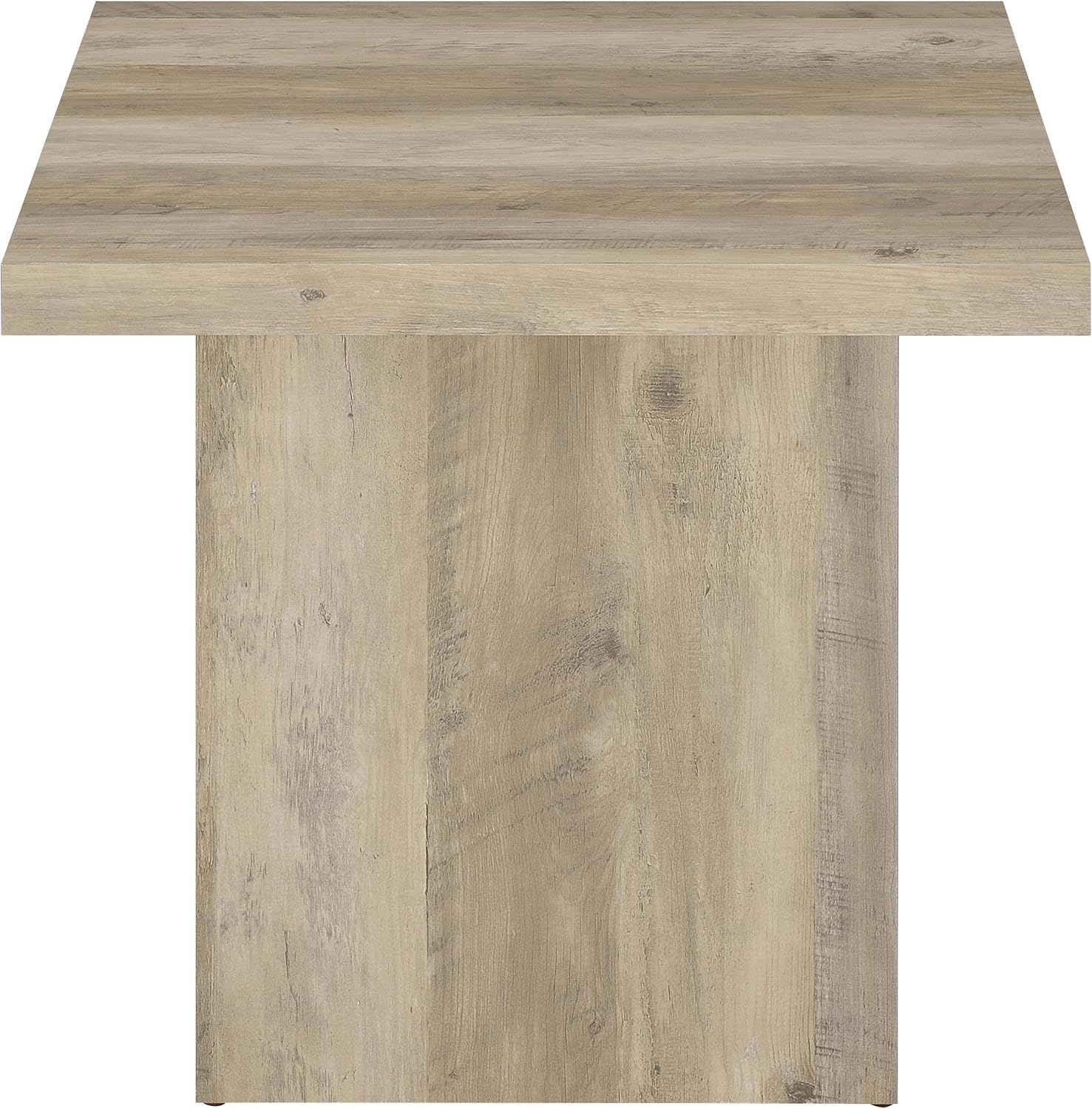 Coaster Home Furnishings - Devar - Wood - Square End Table with Thick Top, Plinth Base, Scratch Resistance and Blocky Frame - Living Room - 23.5-Inch - Distressed Pine - 710877