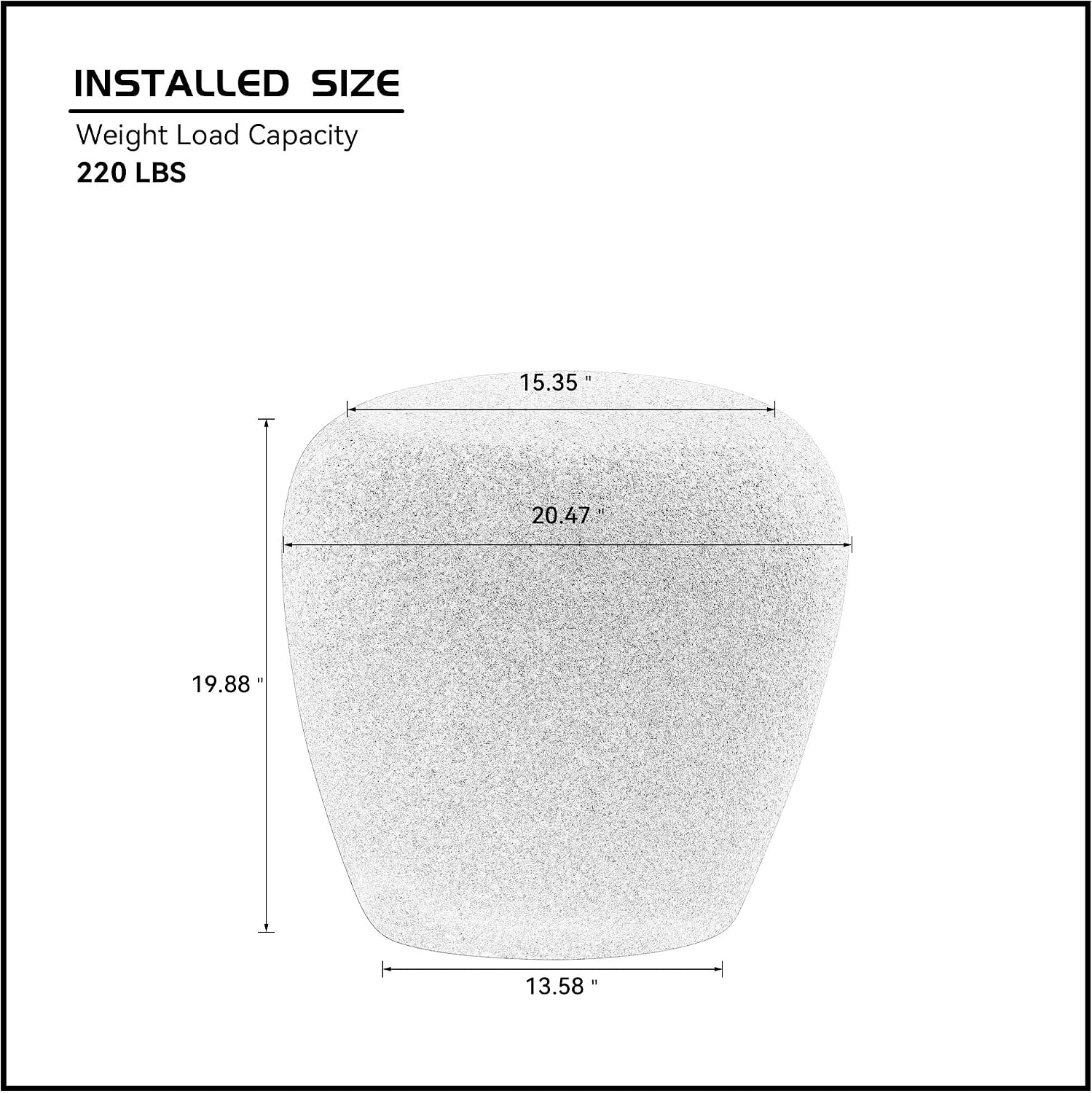 Modern Side Table for Living Room, Irregular Faux Stone Bedside Table Drum End Table Durable Accent Tables for Small Space, No Need Assembly, Beige