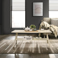 Roundhill Furniture Arona Mid-Century Modern Wood Shelf Coffee Table, Off-White Finish