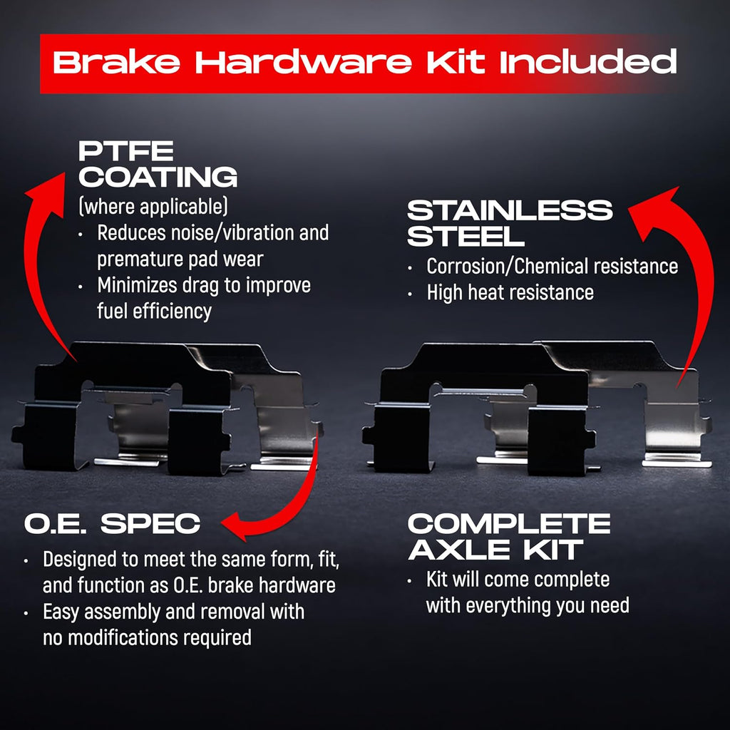 R1 Concepts Front and Rear Brake Kit Fits 2002-2004 Honda CR-V| Drilled Slotted Brake Rotors and Ceramic Brake Pads|Hardware