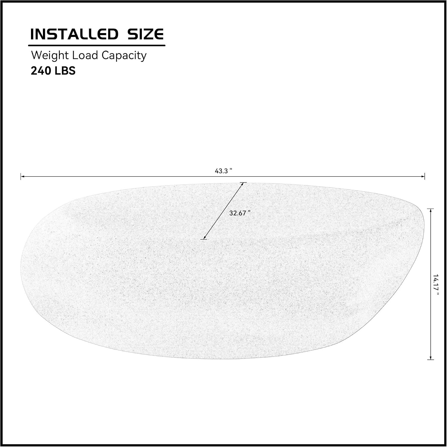 43.3' Oval Coffee Table for Living Room, Modern Faux Stone Center Table, Minimalist Accent Fiberglass Tea Table for Office Apartment, No Need Assembly, Cream White