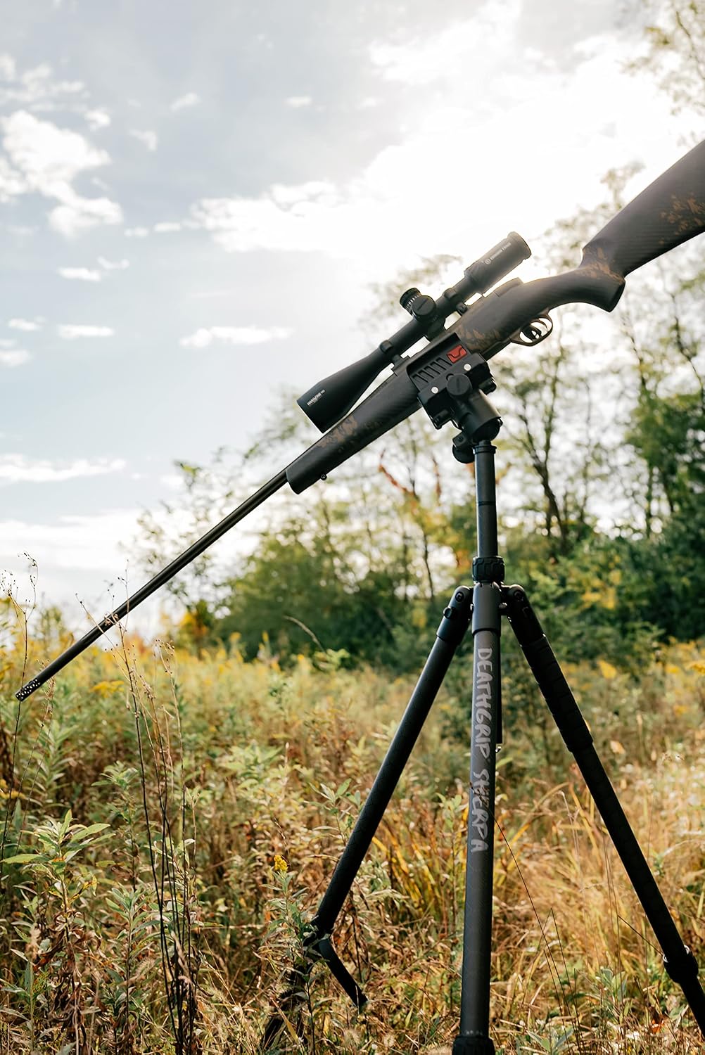 BOG DeathGrip Aluminum Tripod with Durable Frame, Lightweight, Stable Design, Bubble Level, Adjustable Legs, Shooting Rest, and Hands-Free Operation for Hunting, Shooting, and Outdoors