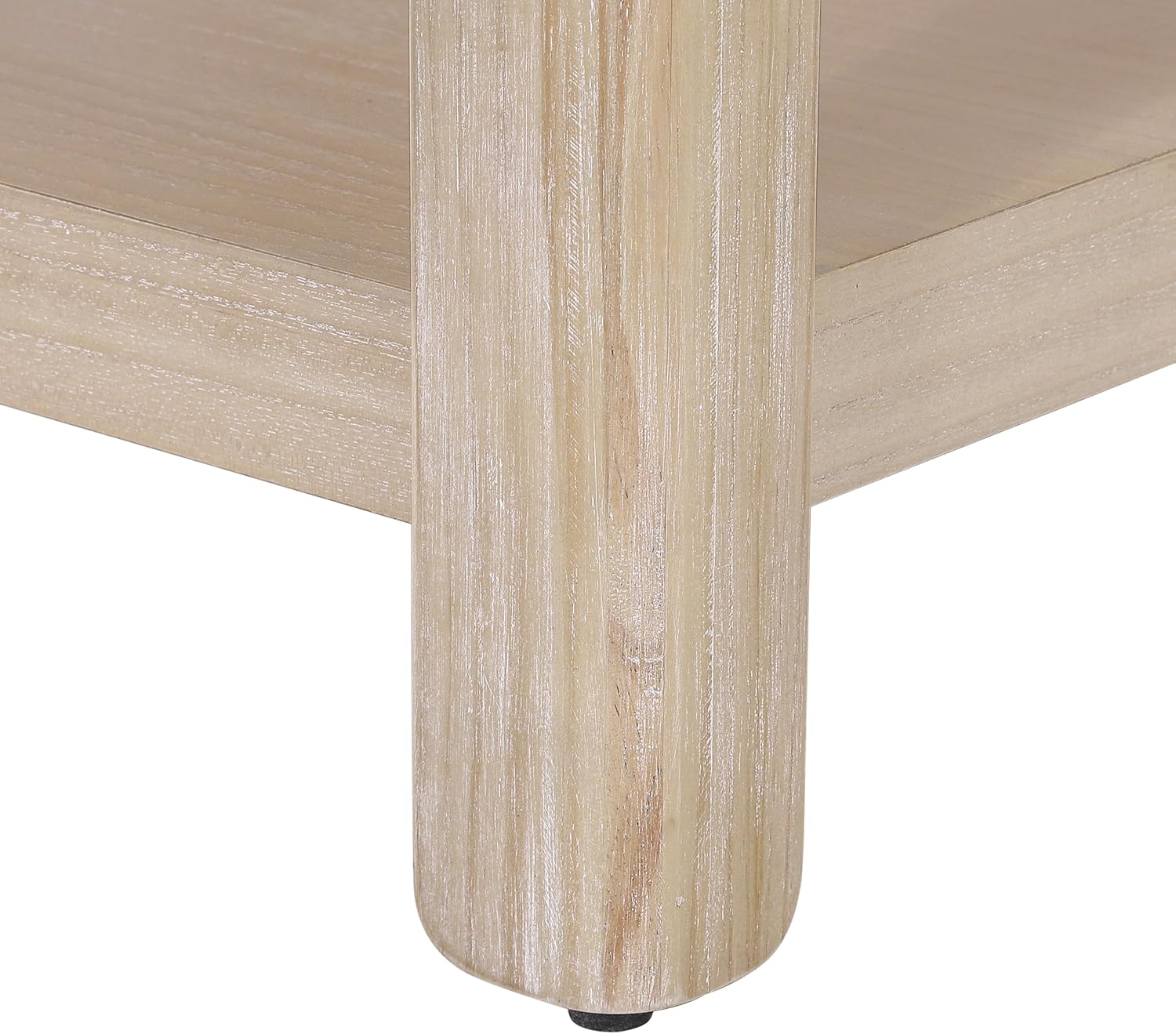 Farmhouse Modern Coffee Table Simple Style Square Cocktail Center Table with Open Shelf for Living Room Furniture, Natural