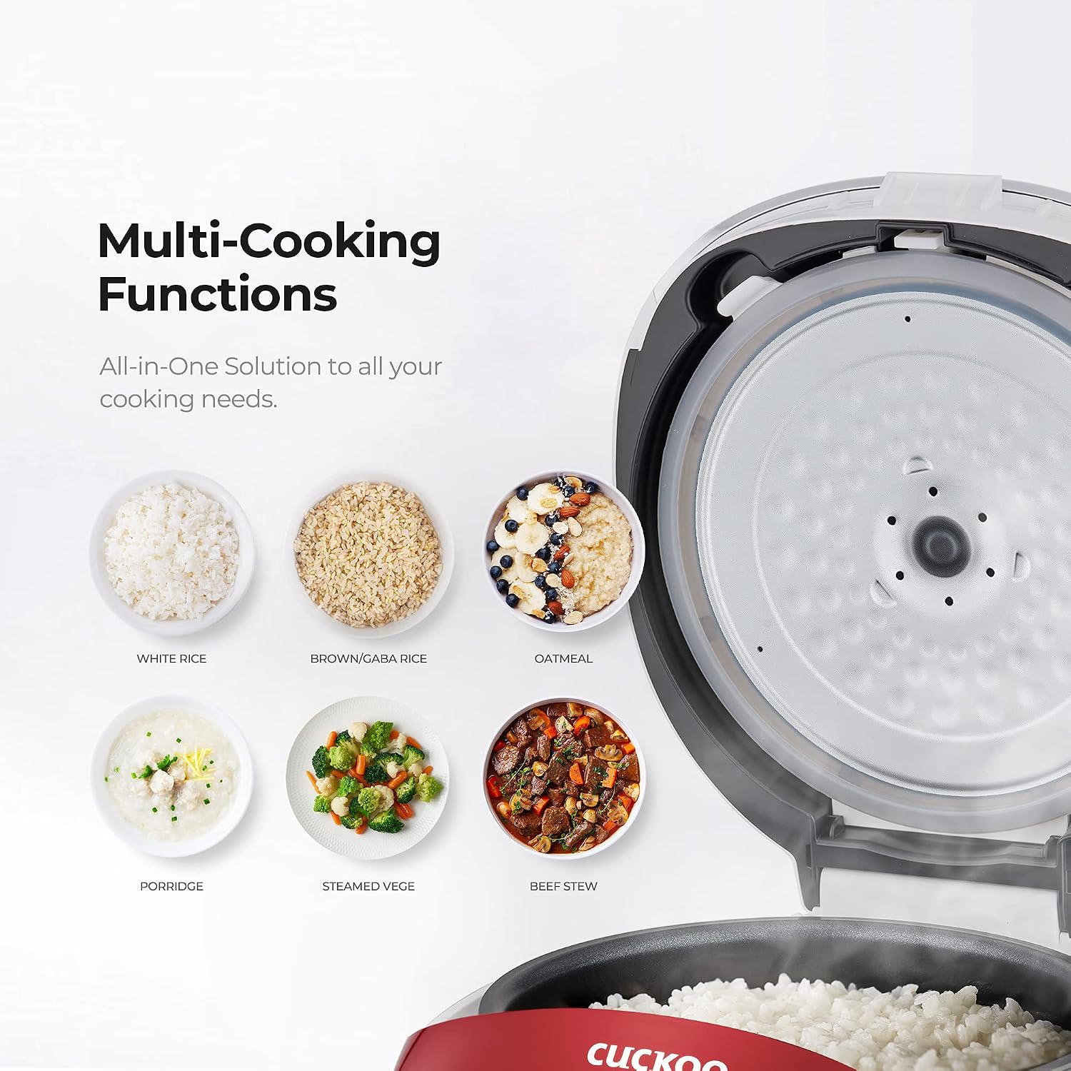 CUCKOO Micom Rice Cooker 3 Cup Uncooked / 6 Cup Cooked, Korean Fuzzy Logic Rice Cooker Small with Delay Timer & Keep Warm Setting, Versatile Food Steamer with Non-Stick Inner Pot, Red (CR-0351F)