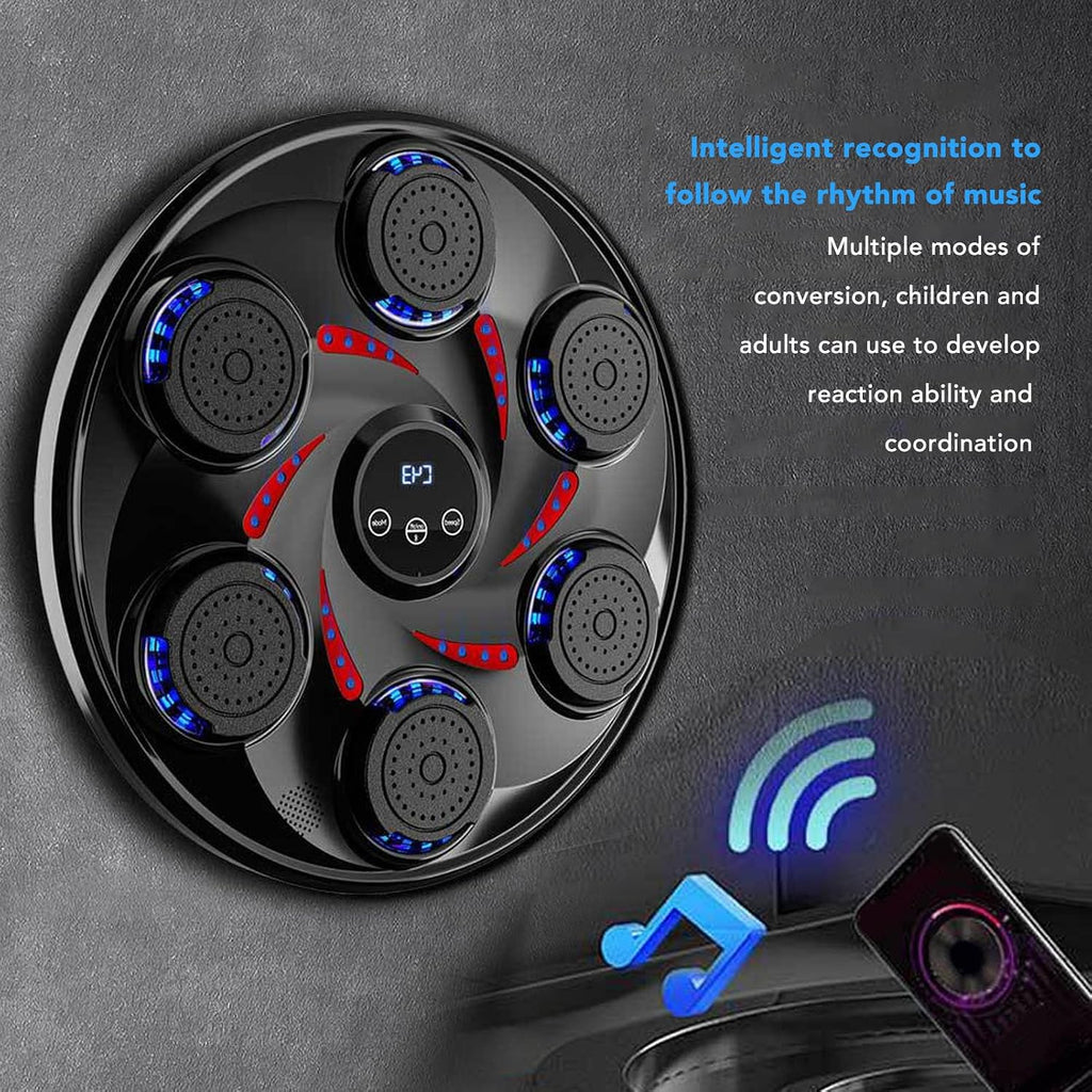 Yunseity Smart Music Boxing Machine, Wall Mounted Rechargeable Electronic Boxing Target with Gloves, for Home Gym