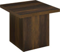 Coaster Home Furnishings - Devar - Wood - Square End Table with Thick Top, Plinth Base, Scratch Resistance and Blocky Frame - Living Room - 23.5-Inch - Dark Pine - 710887