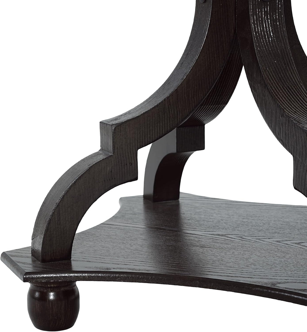 Christopher Knight Home Eudora 25' Small End Table, Hourglass Design Accent Table with Lipped Tabletop, French Country Furniture, Wooden Small Coffee Table, Living Room Side Table, Black + Natural