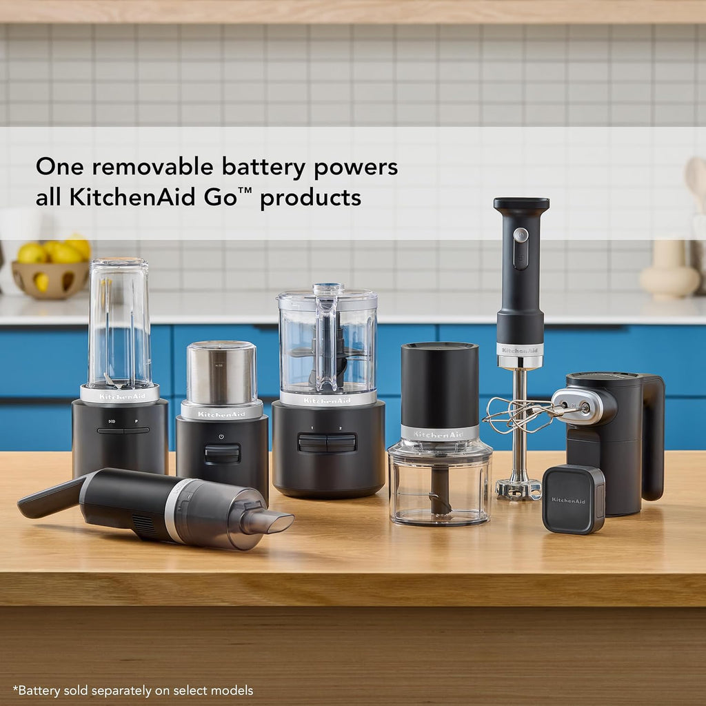 KitchenAid Go Cordless Hand Blender with Accessories - battery sold separately, KHBRV05, Black Matte