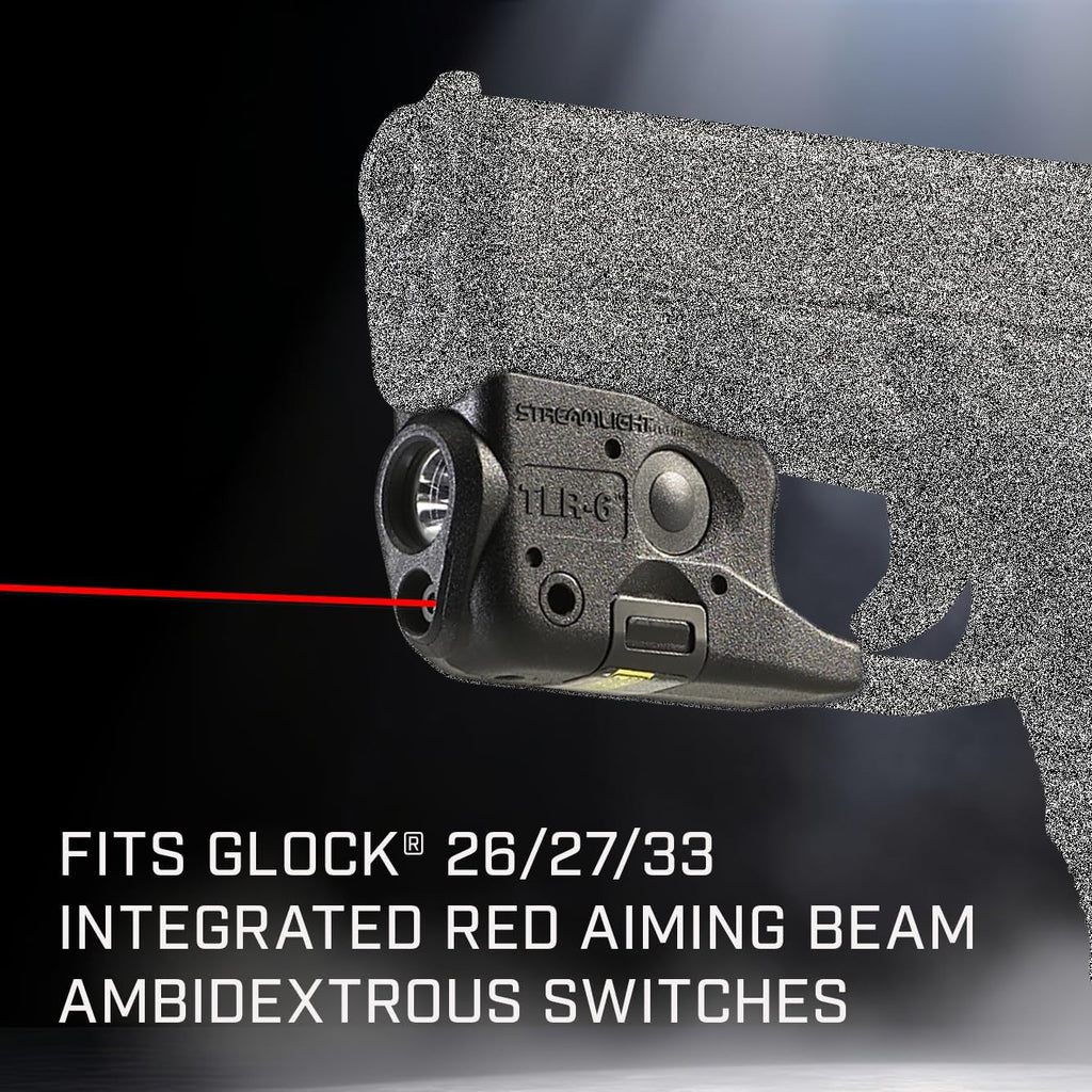 Streamlight 69272 TLR-6 100-Lumen Tactical Weapon Light with Integrated Red Aiming Laser Designed Exclusively and Solely for Glock 26/27/28/33/39, Black