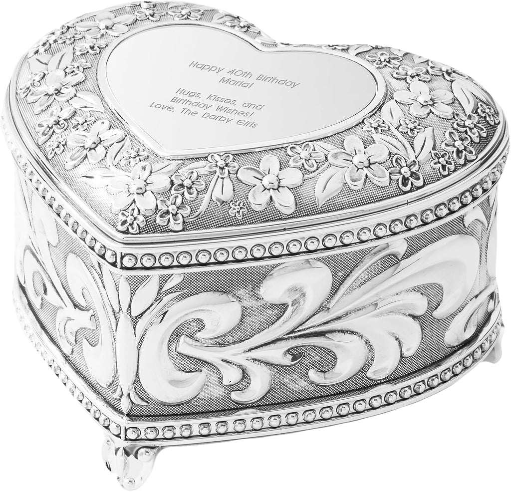 THINGS REMEMBERED ENGRAVED Flourish Musical Heart Keepsake Box for Mom (Free Customization)