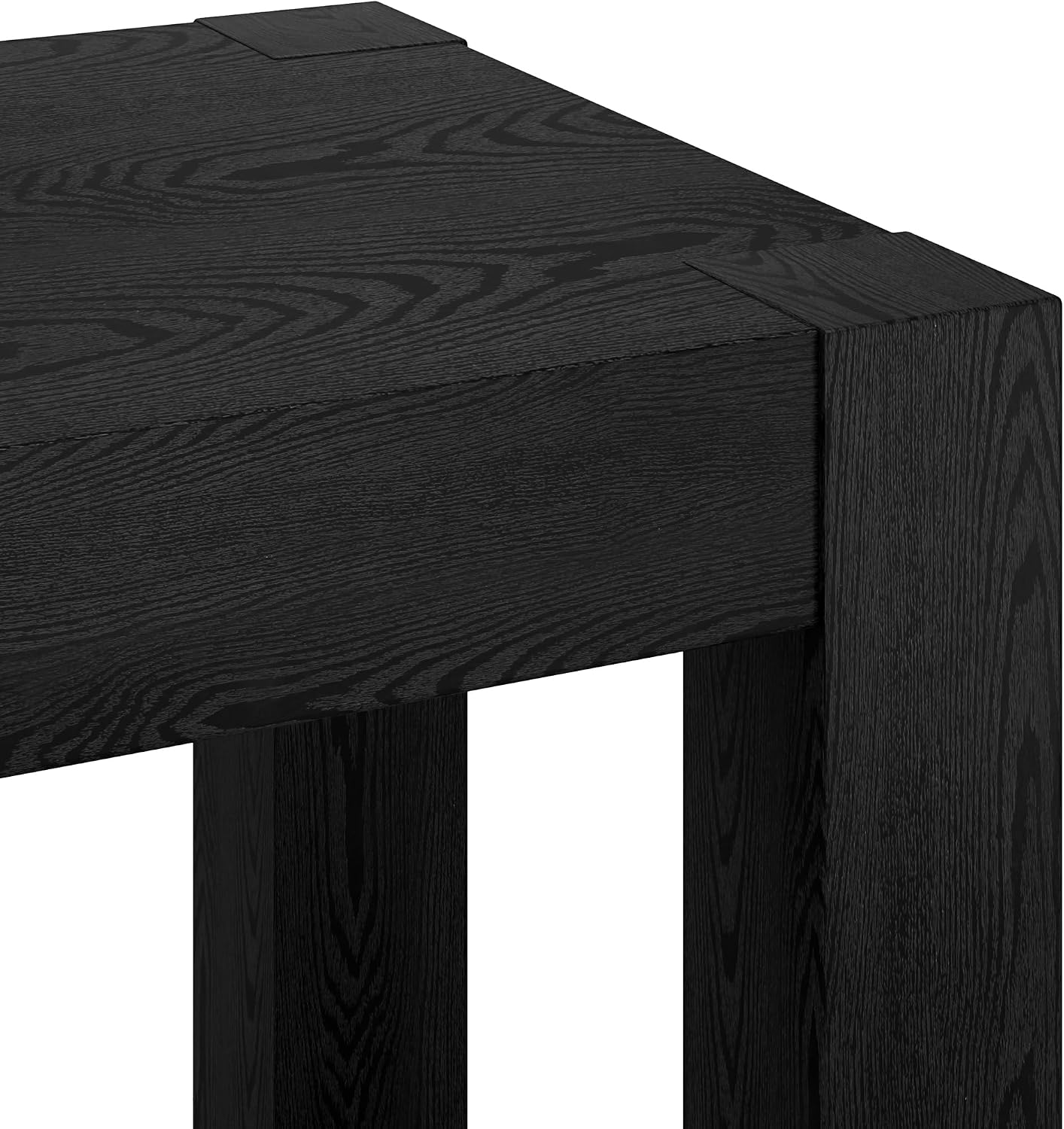 Henn&Hart 22' Modern Square Wooden End Table, Side Table, Nightstand for Living Room, Office, Family Room, or Bedroom, Natural Black
