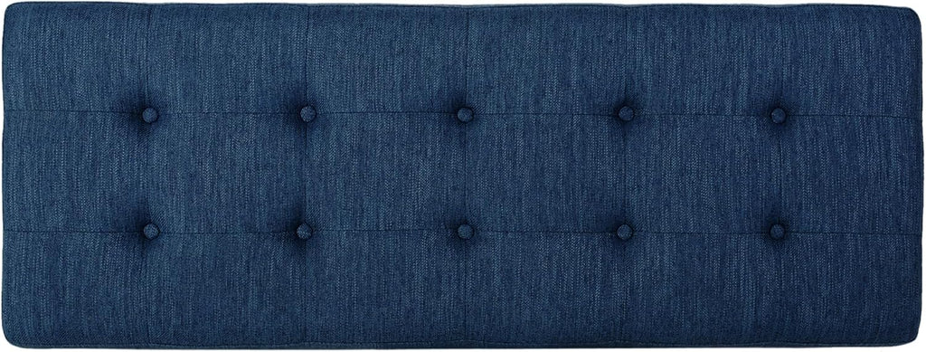 Christopher Knight Home Assis Upholstered Ottoman Bench, Tufted Top Upholstered Ottoman Foot Stool for Bedroom Home Office, Modern Coffee Table for Living Room, Navy Blue