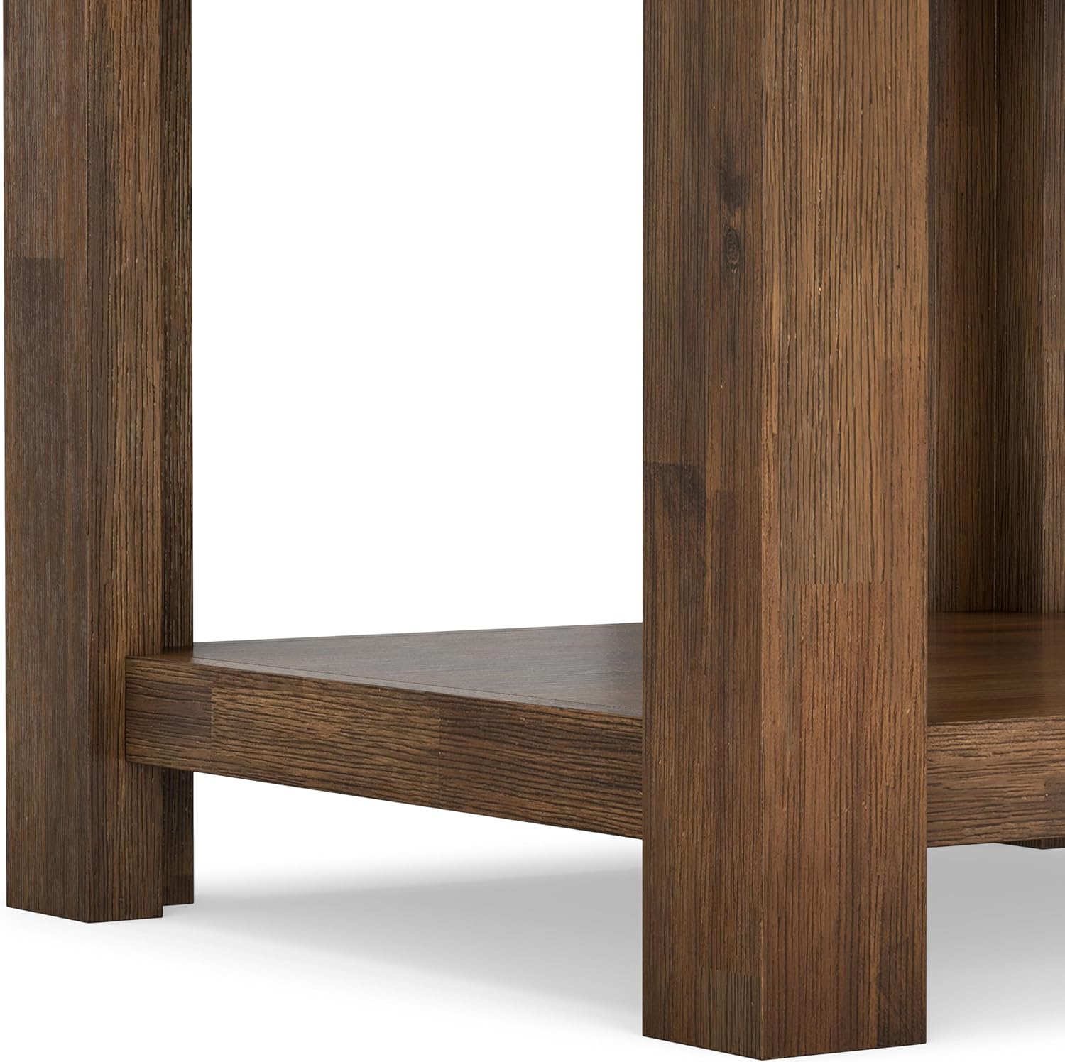 SIMPLIHOME Monroe End Table - 22 inch Wide Solid Acacia Wood Side Table in Rustic Natural Aged Brown, Farmhouse Accent Table for Living Room or Bedroom with Drawer and Shelf