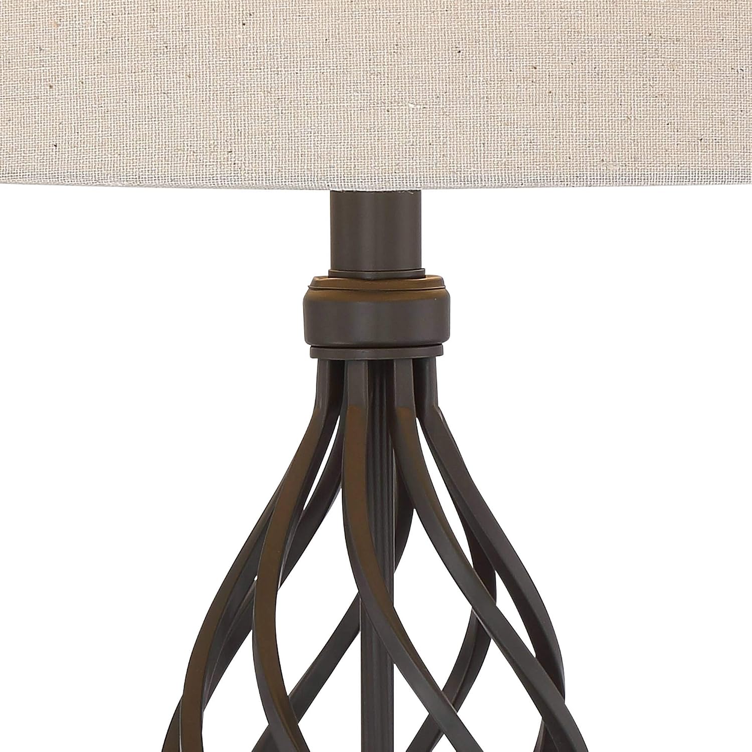 Franklin Iron Works Annie Modern Industrial 3-Way Table Lamps 28' Tall Set of 2 with Dimmers Bronze Iron Cream Tapered Drum Shade for Bedroom Living Room House Home Bedside Nightstand Office