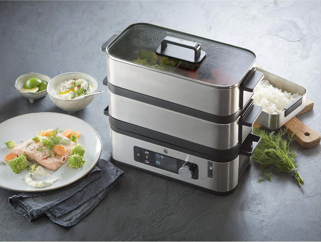 WMF 415090011 Vitalis E Steamer Steel, Black, Silver