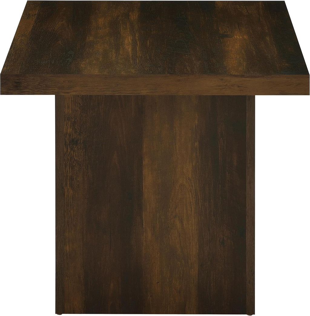 Coaster Home Furnishings - Devar - Wood - Square End Table with Thick Top, Plinth Base, Scratch Resistance and Blocky Frame - Living Room - 23.5-Inch - Dark Pine - 710887