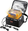 VEVOR 3-in-1 Portable Oven, 12V/24V/110-120V Portable Food Warmer, 80W (Max 100W) Portable Mini Personal Microwave, 2QT Electric Heated Lunch Box for Car, Truck, Travel, Office, Home (Black)