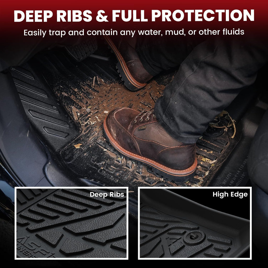 LASFIT Floor Mats and Cargo Mat for 2021-2026 Ford Bronco Sport Carpet Floor, Rear Bump in The Cargo Area, All Weather TPE SUV Floor Liners Cargo Area Custom Fit Trunk Mat