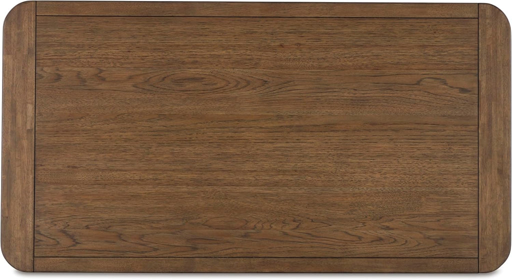 Signature Design by Ashley Cabalynn Modern Coffee Table with Solid Wood Frame, Light Brown