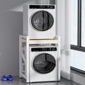 Over The Washer and Dryer Storage Shelf, Widen & 3 Height Adjustable Stacking Rack, Space Saver Washer Dryer Stacking Kit, Thicker Metal Washer Shelf for within 29.5' width (White, 29.5 Inch)