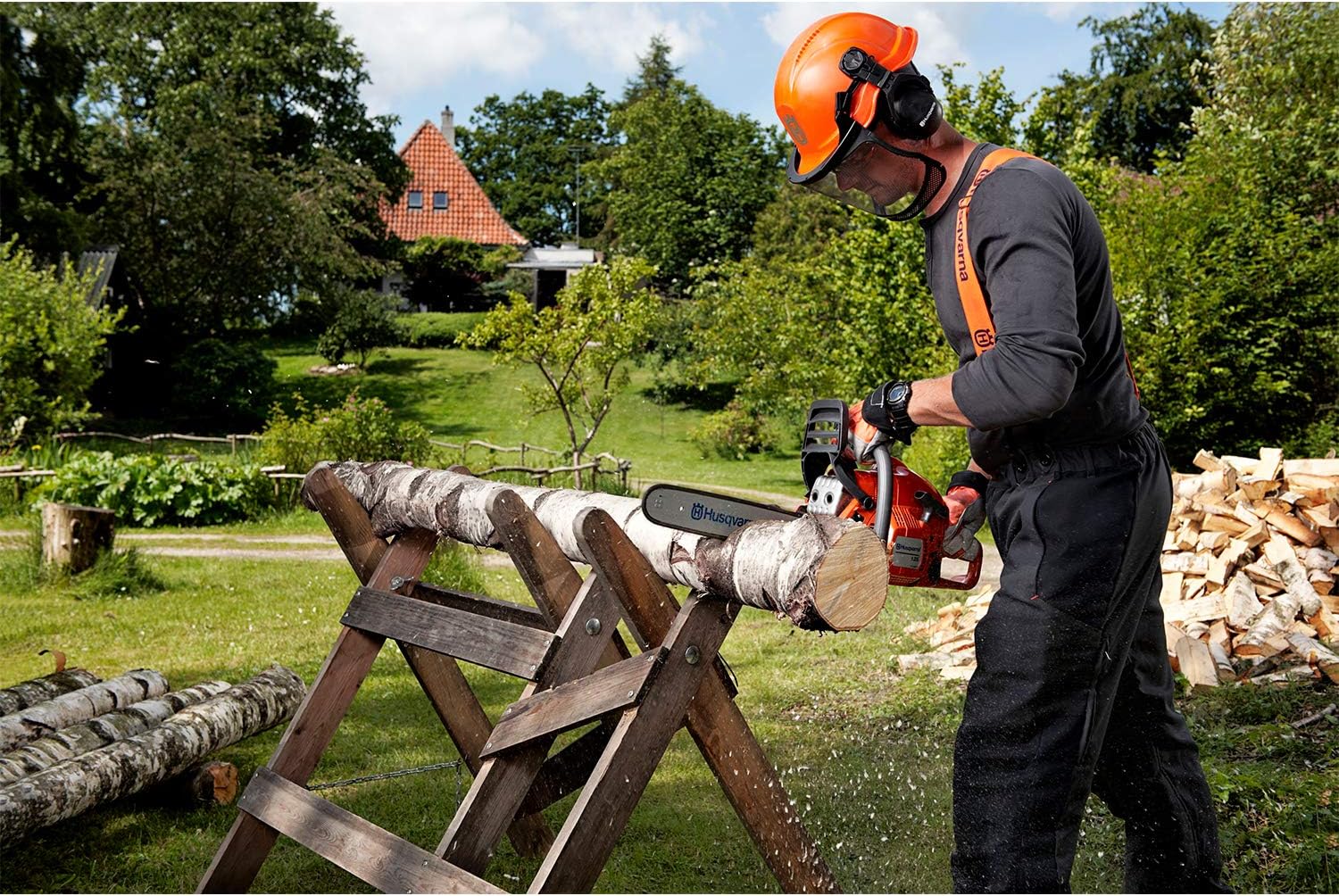Husqvarna Classic Personal Protective Power Kit with Chainsaw Chaps, Forest Helmet and Safety Gloves, Chainsaw Safety Equipment for New Chainsaw Users