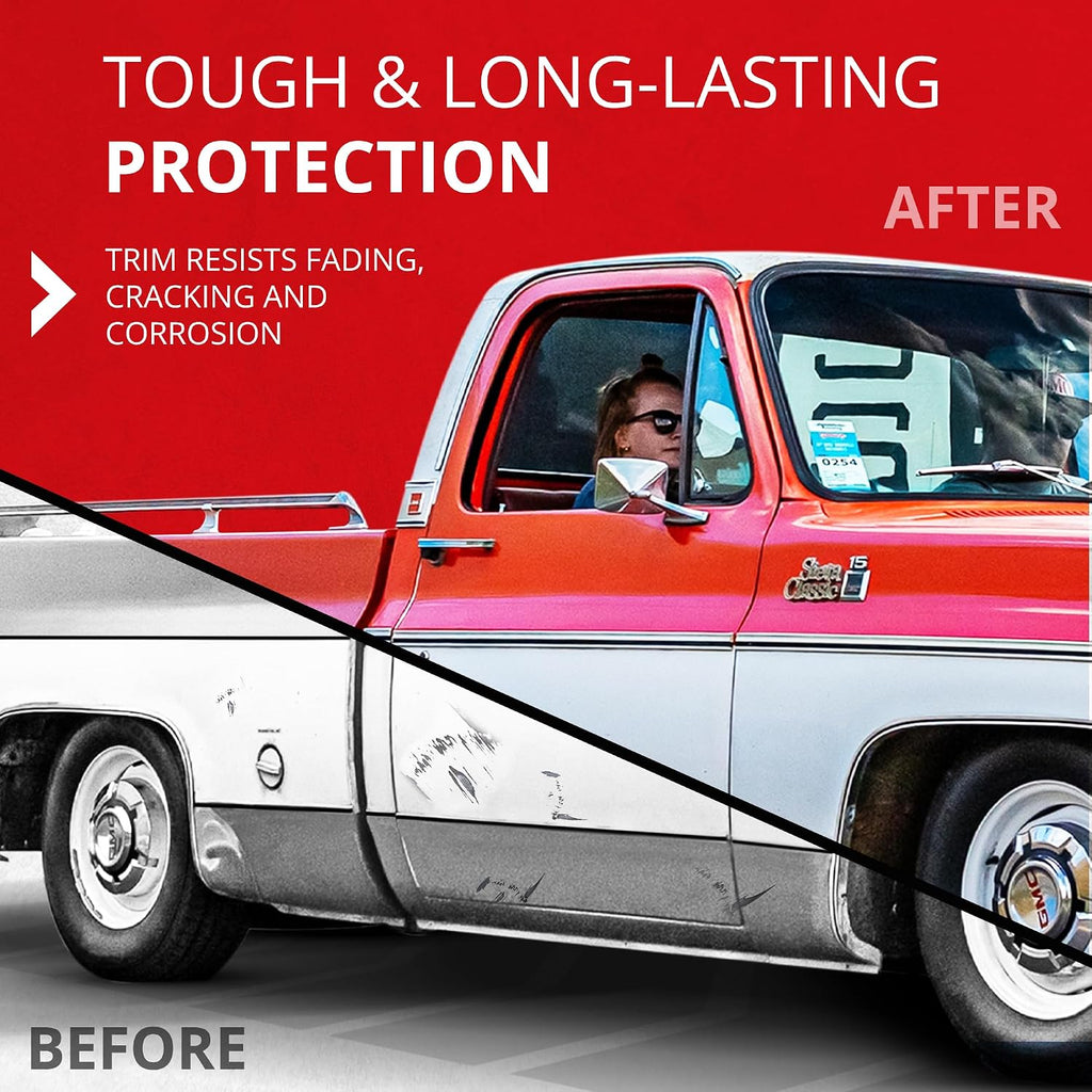 All-Fit Automotive Replacement SB - Square Body Side Molding (2.25') – OEM Grade Chrome Trim fits 1973–1987 Chevy C10 Trucks, GMC Pickup & Suburban – Easy to Install Truck Accessories (26 Ft)