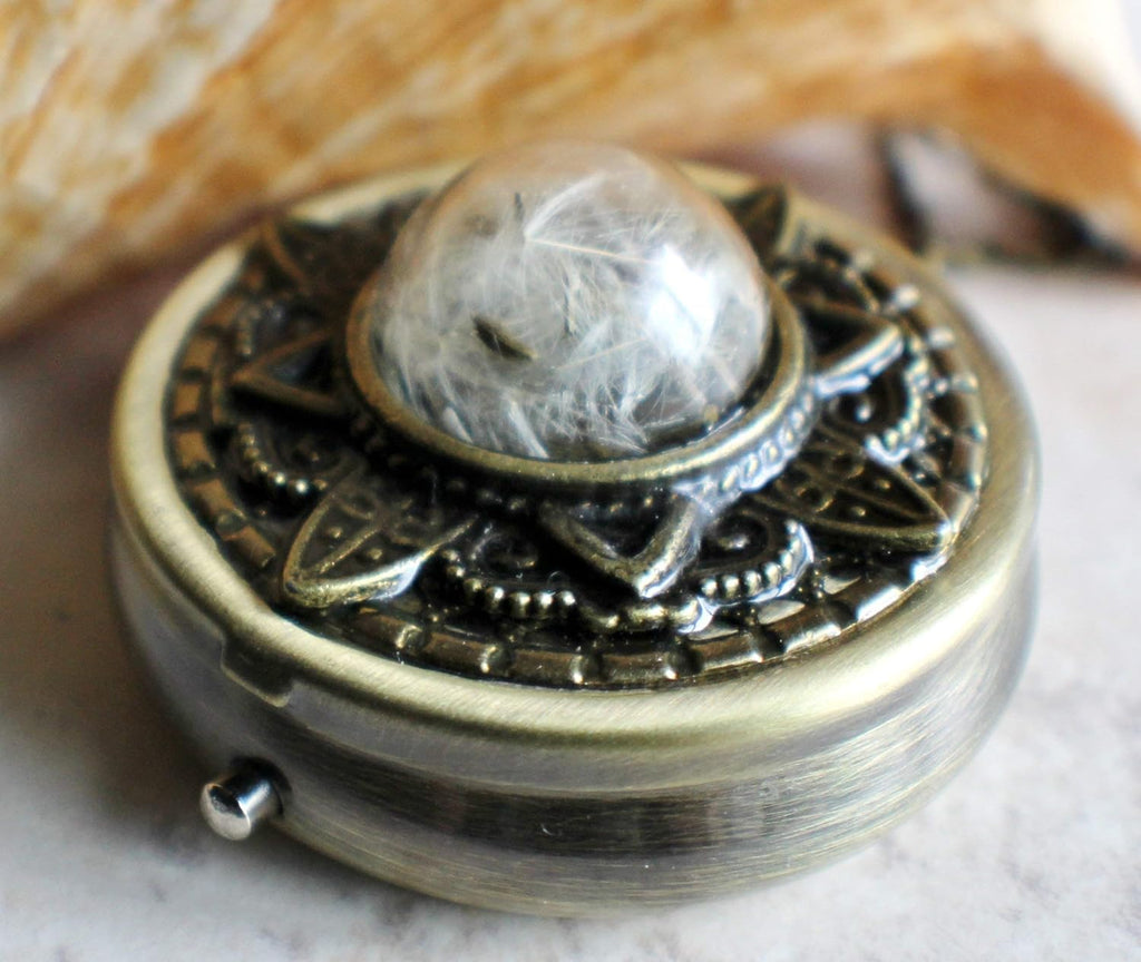 Dandelion Wish Music Box Locket in Bronze