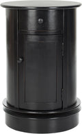 SAFAVIEH Furniture - Tabitha 1-Drawer Accent Table - Distressed Black - Solid Wood - Farmhouse Storage Design - Ideal for Living Room, Entryway, 17.7'W x 17.7'D x 26'H - Fully Assembled (AMH5712B)